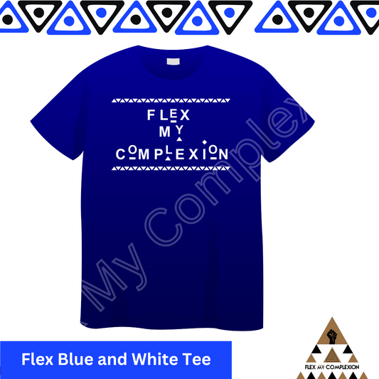 Flex Blue and White Tee